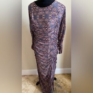 Women’s NY Collection Multicolor Shirred, Lined Pullover Dress Size 2x, NWT$70🔥